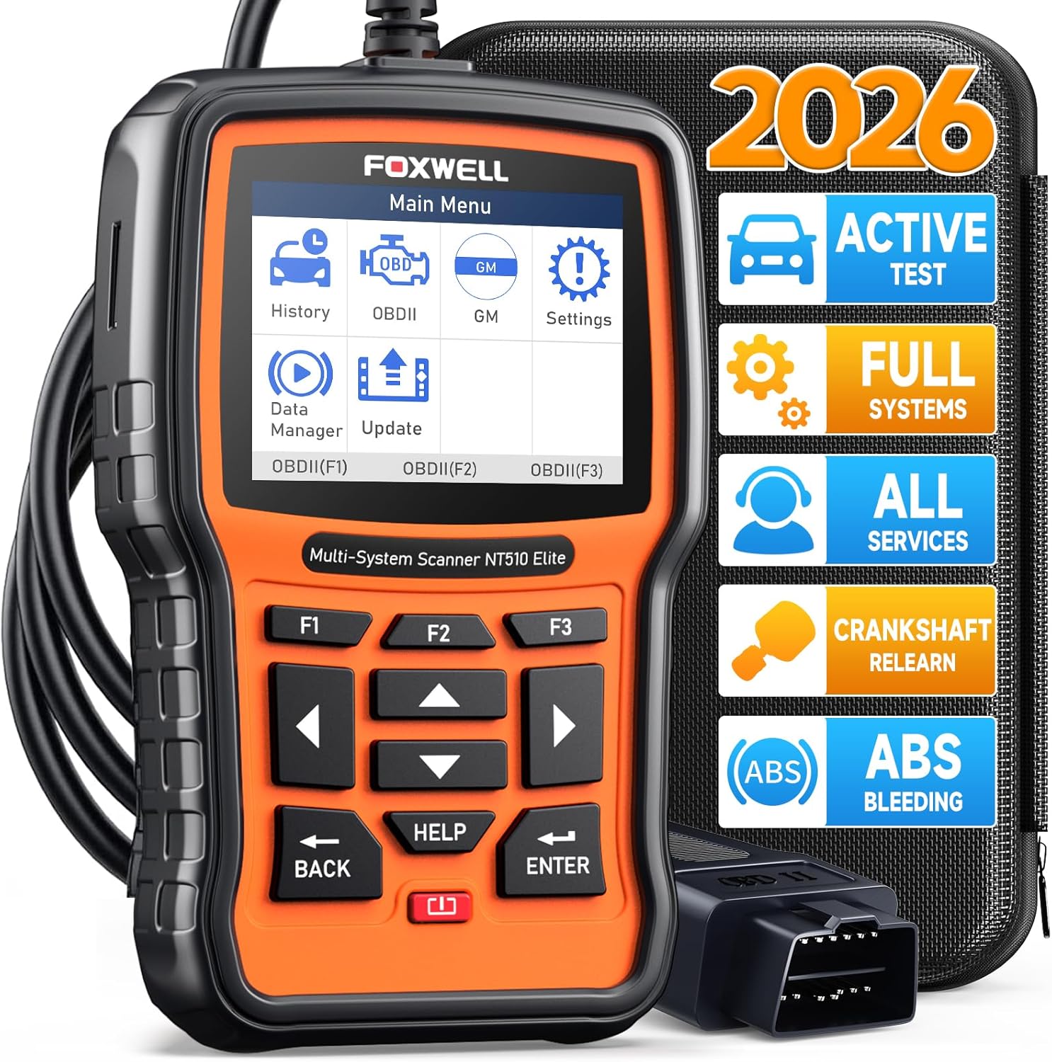 FOXWELL NT510 Elite Full-System OBD2 Scanner for GM (Chevrolet, GMC, Cadillac, Buick)