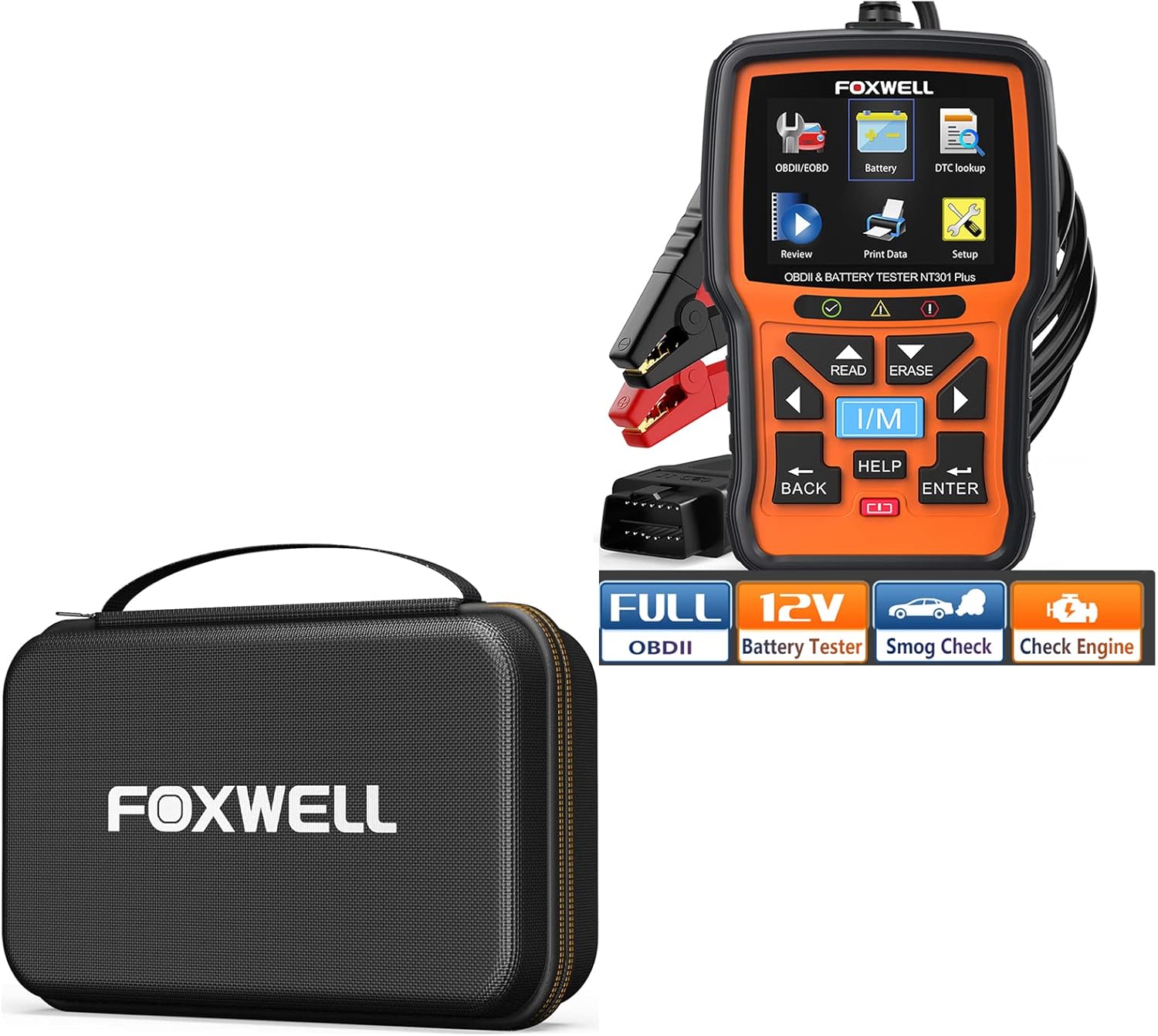 FOXWELL NT301 Plus Plus 2-in-1 OBD2 Scanner & Battery Tester