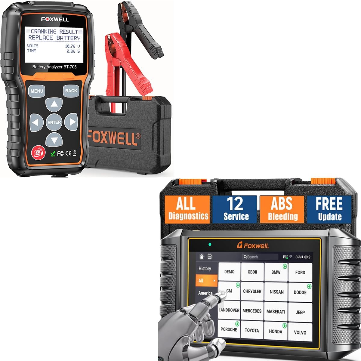 FOXWELL NT726 All-System OBD2 Scanner — 12 Service Resets
