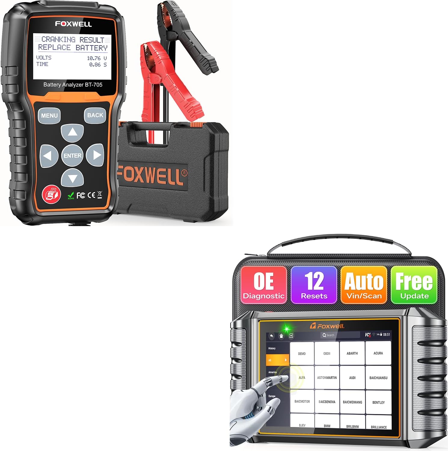 FOXWELL NT726 + BT705 Diagnostic Bundle
