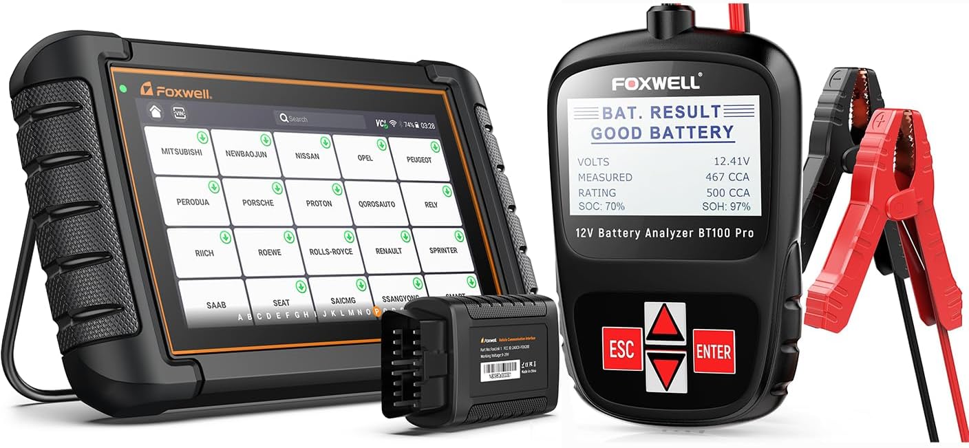 FOXWELL BT100 Pro 12V Battery Tester — 100–1100 CCA