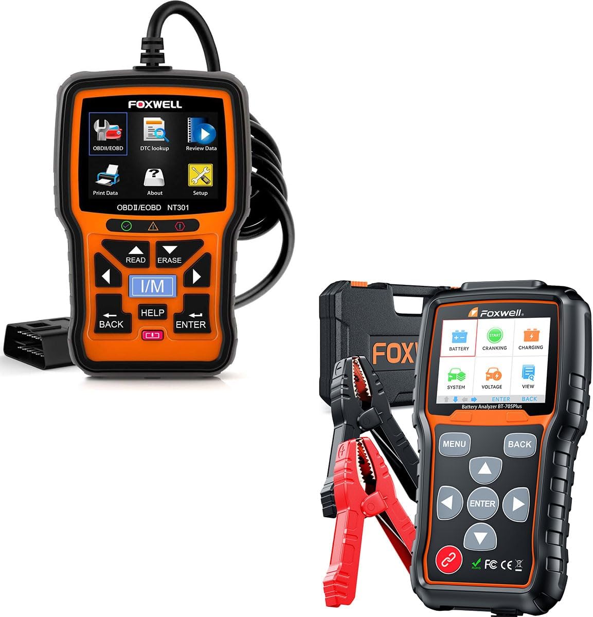 FOXWELL NT301 Plus Plus 2-in-1 OBD2 Scanner & Battery Tester