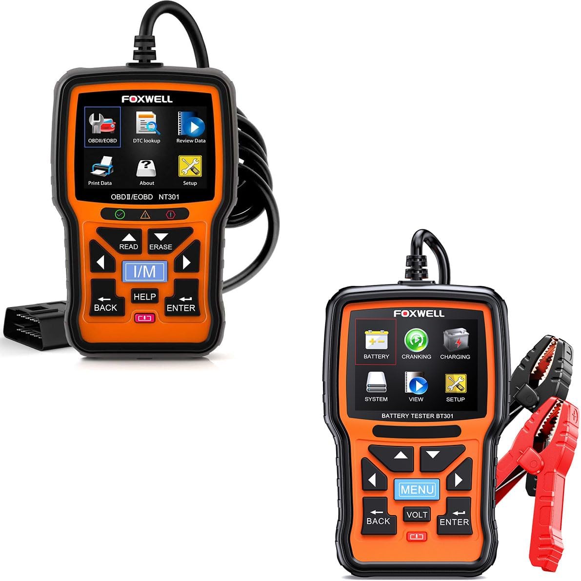 FOXWELL NT301 Plus Plus 2-in-1 OBD2 Scanner & Battery Tester